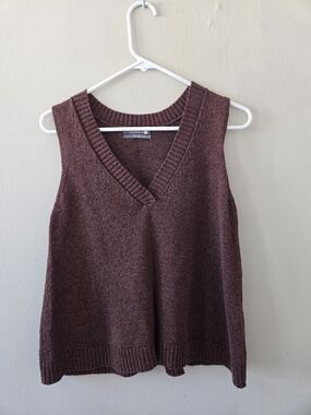 (NWOT) Anthropologie Red Brown Sweater Tank Top.